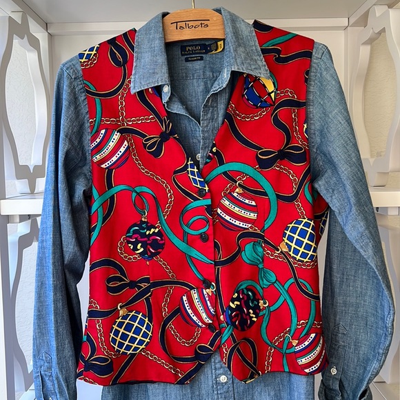 Vintage Talbots Christmas Holiday Vest Size M - Picture 2 of 4